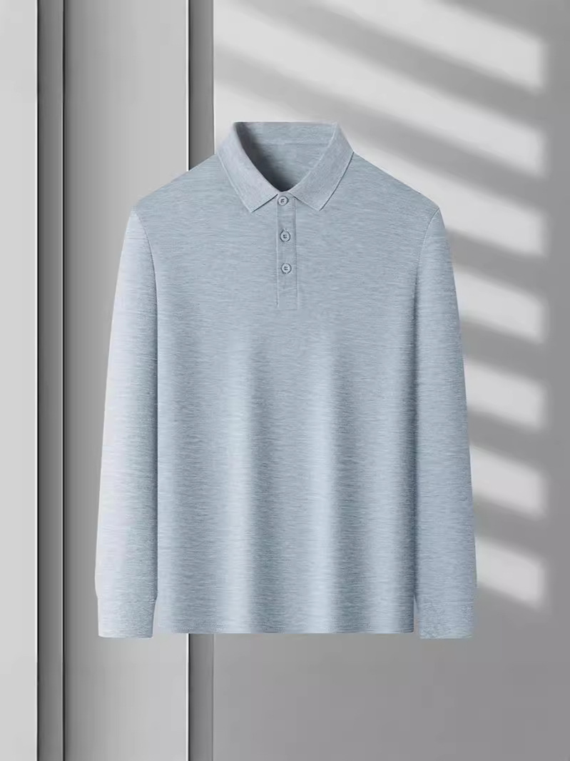 Mens Long Sleeve Strato Tech Polo Charcoal Heather |  Polos & Henleys Mens Charcoal Heather