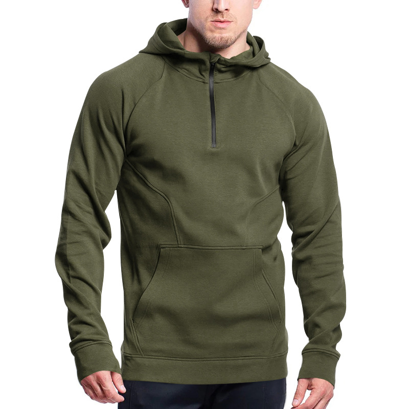 Mens Ponto Performance Half Zip Hoodie Platinum Heather |  Long Sleeve Tops Long Sleeve Tops Long Sleeve Tops