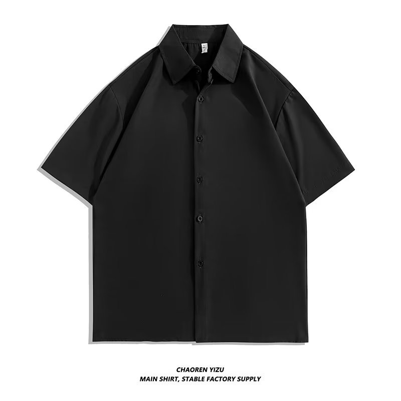 Mens Short Sleeve Manhattan Button Down Black |  Button Downs Button Downs Black