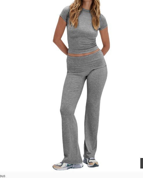 Womens Halo Slim Flare Heather Grey |  Leggings Bottoms Heather Grey