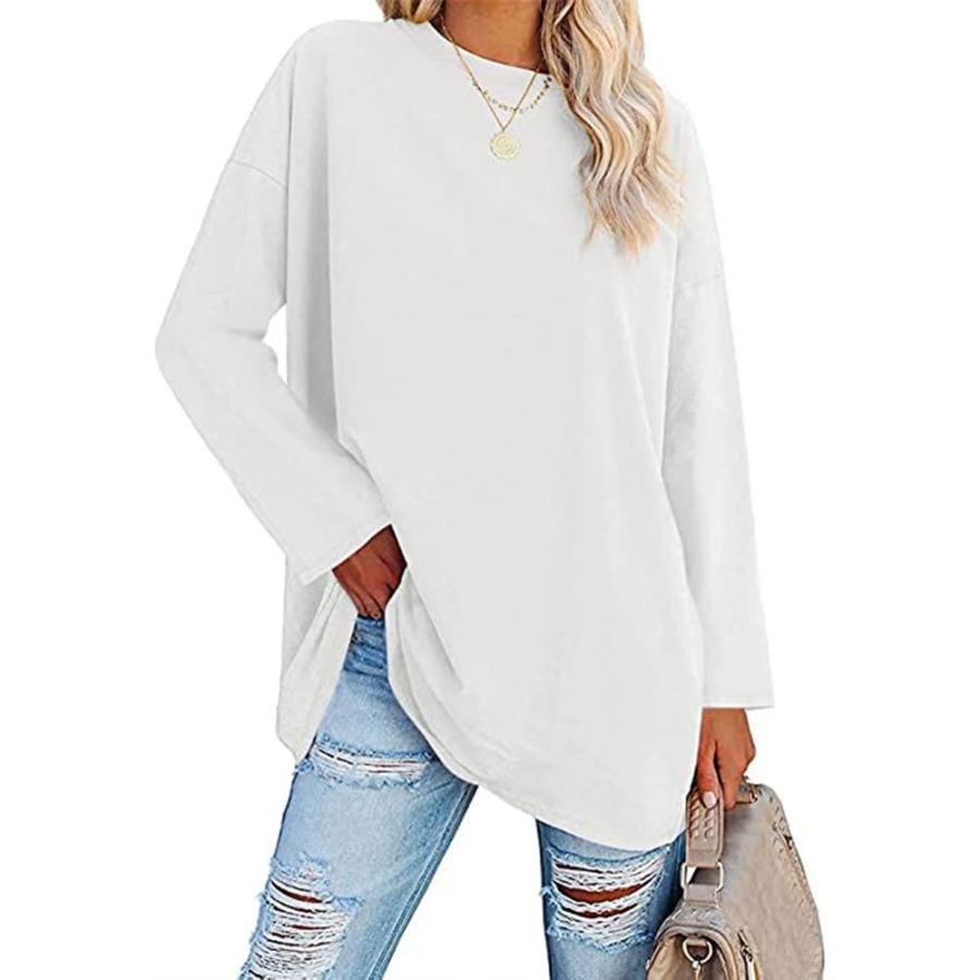 Womens Long-Sleeve Feather Tee White |  Long Sleeve Tops Long Sleeve Tops Long Sleeve Tops