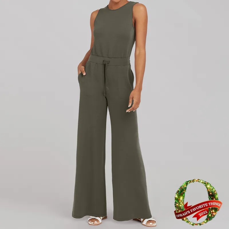 Womens Pose Henley Jumpsuit Dark Metal |  Dresses & Jumpsuits Bottoms Dark Metal