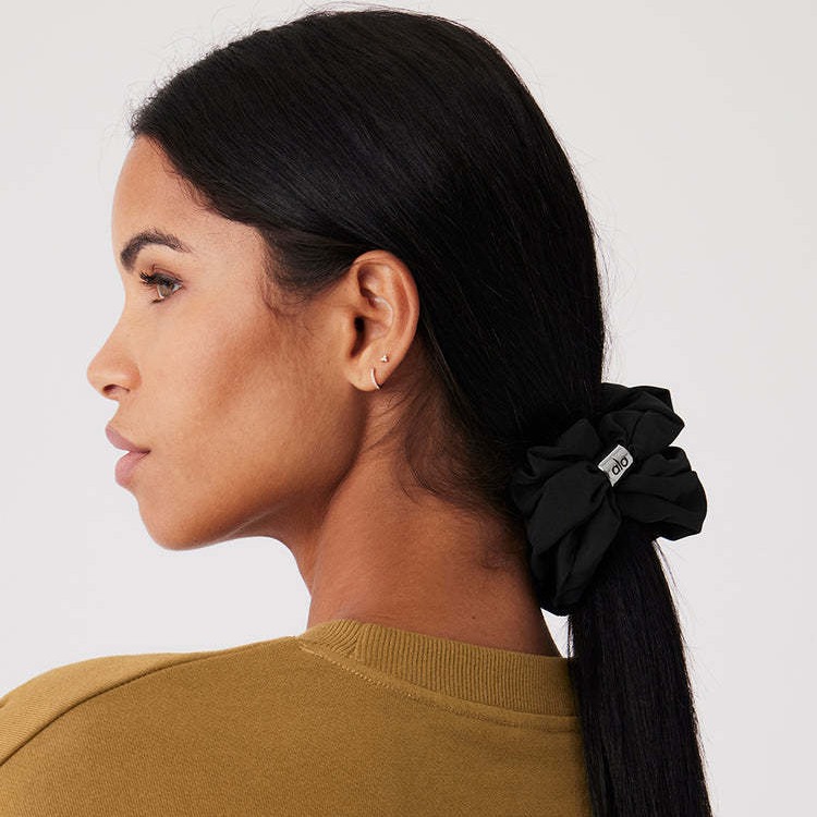 Womens Quilted Puff Scrunchie Black |  Headwear Accessories Black