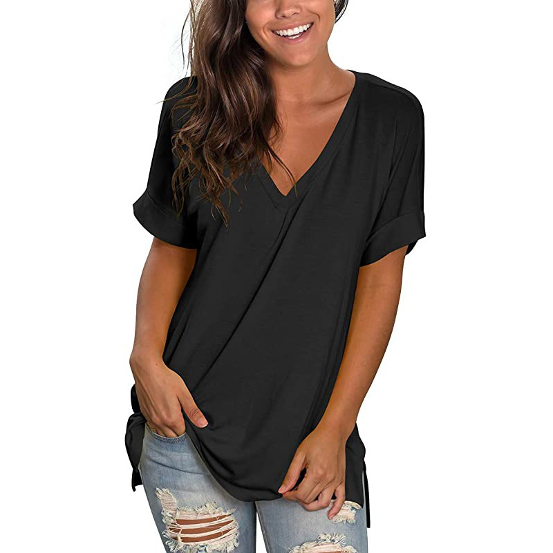 Womens Sutton V-Neck Black |  Short Sleeve Tops Short Sleeve Tops Black