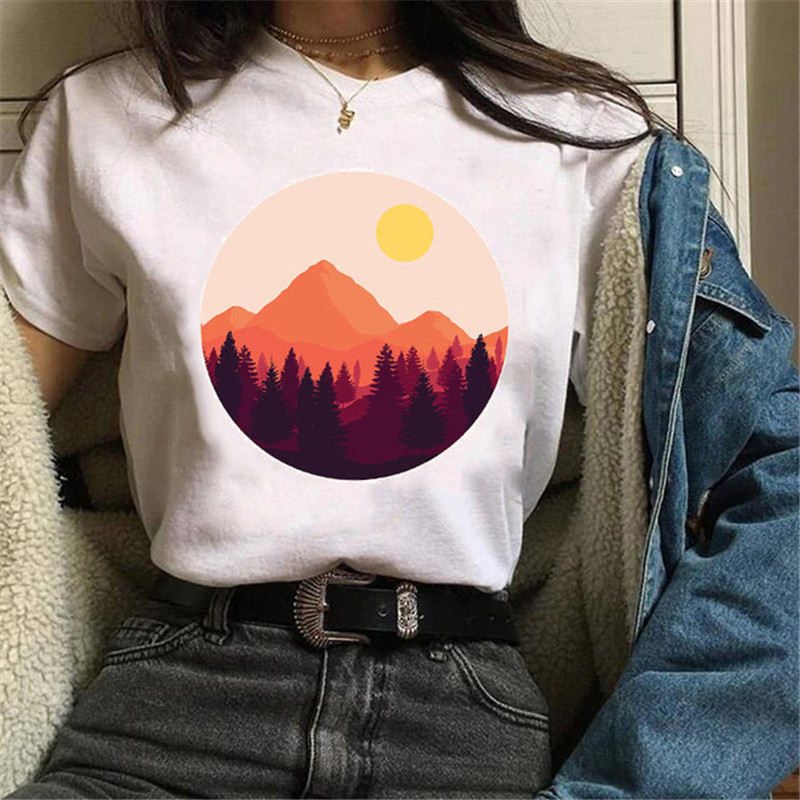 Womens Women’s Landscapes Tee White |  Short Sleeve Tops Short Sleeve Tops Short Sleeve Tops